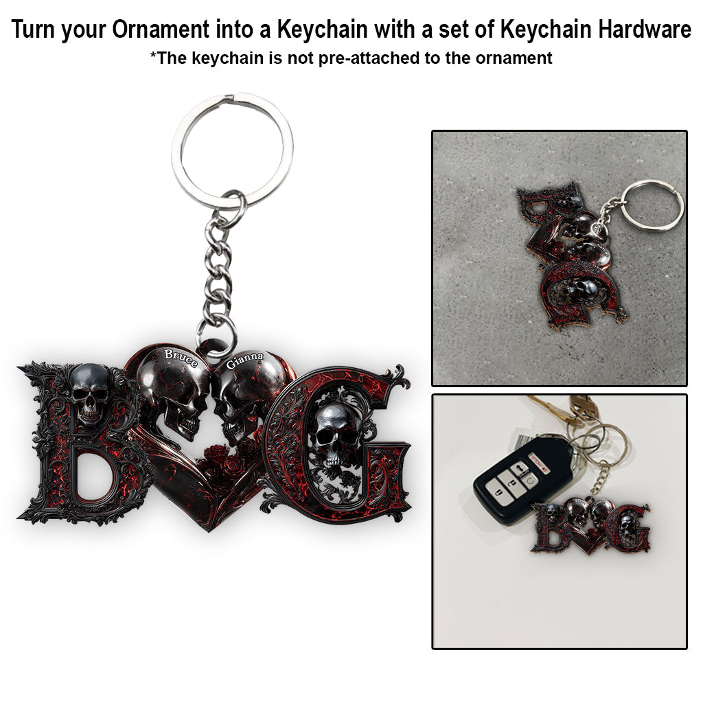 Jusqu'à ce que la mort nous sépare - Ornement de crâne personnalisé