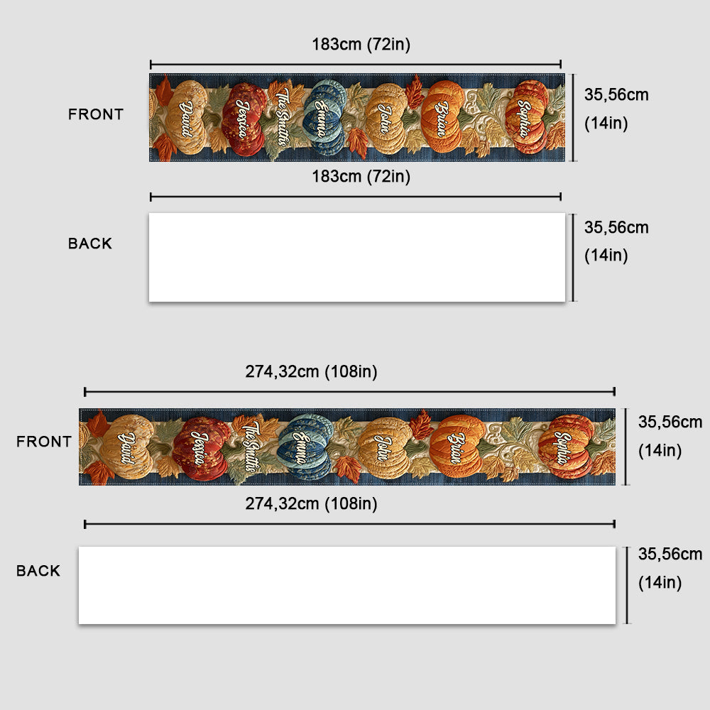 Jusqu'à la saison - Chemin de table familial personnalisé