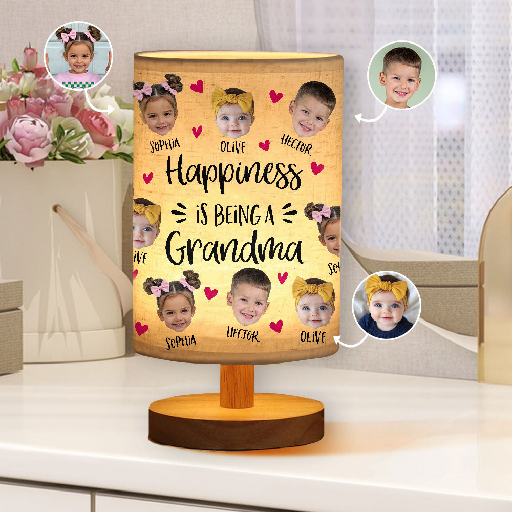 Love Being Called Grandma - Personalized Grandma Tableside Lamp With Wood Base