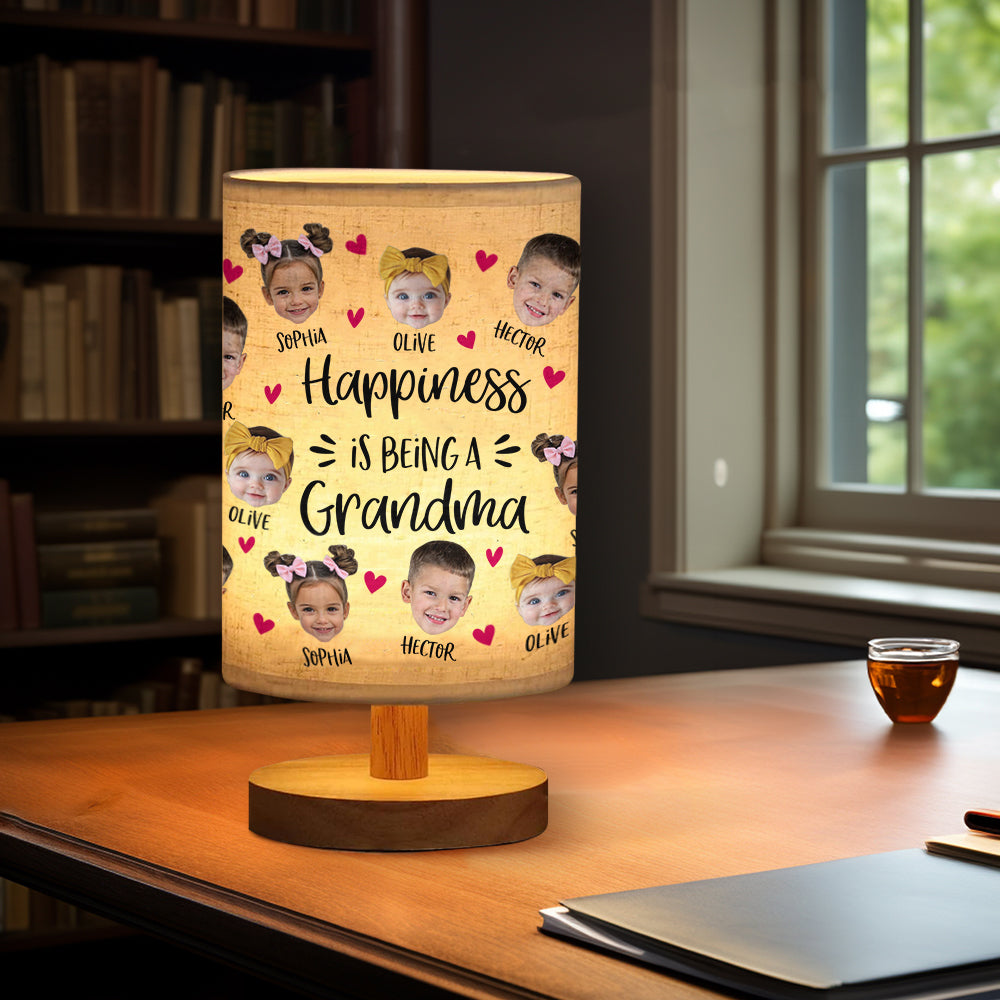 Love Being Called Grandma - Personalized Grandma Tableside Lamp With Wood Base