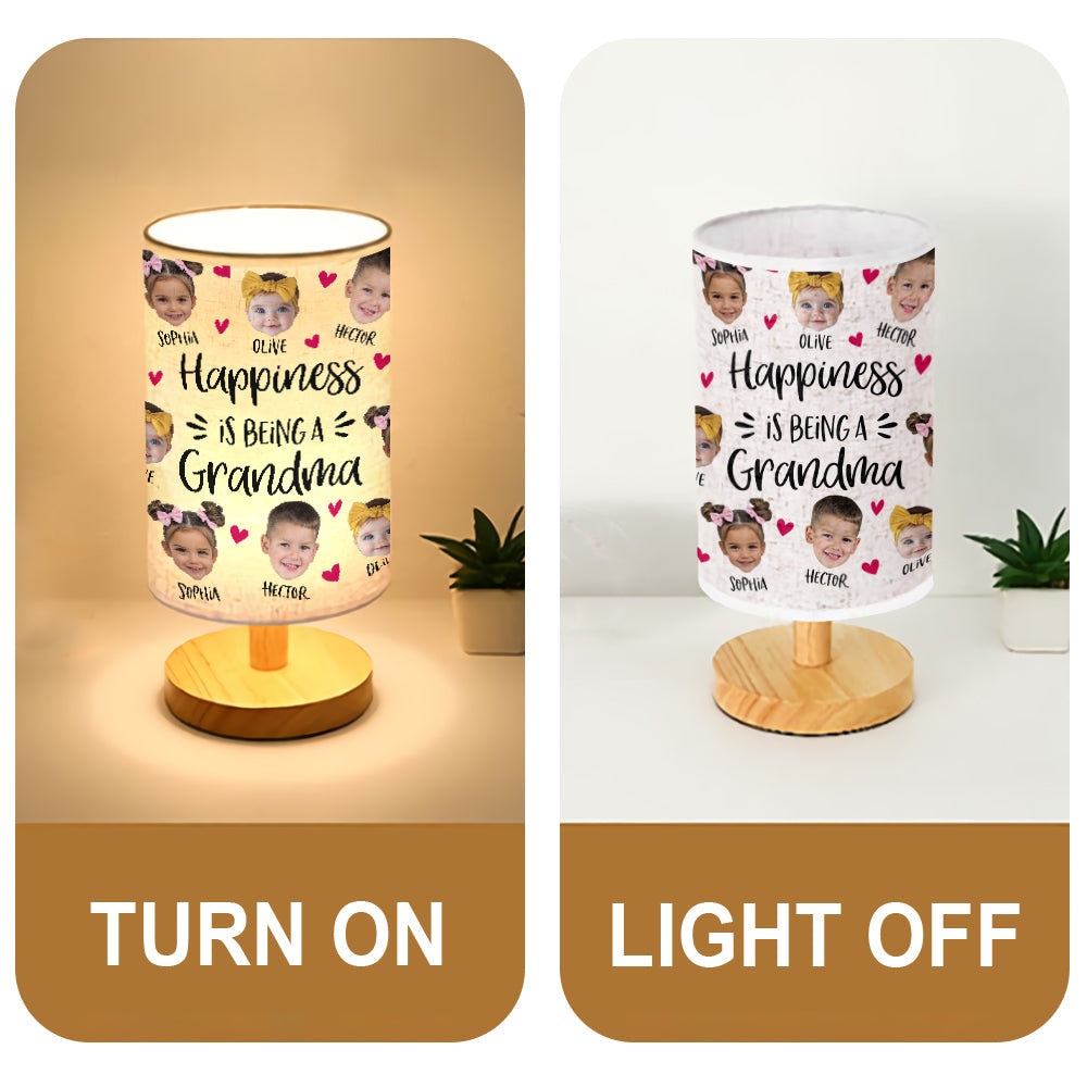 Love Being Called Grandma - Personalized Grandma Tableside Lamp With Wood Base