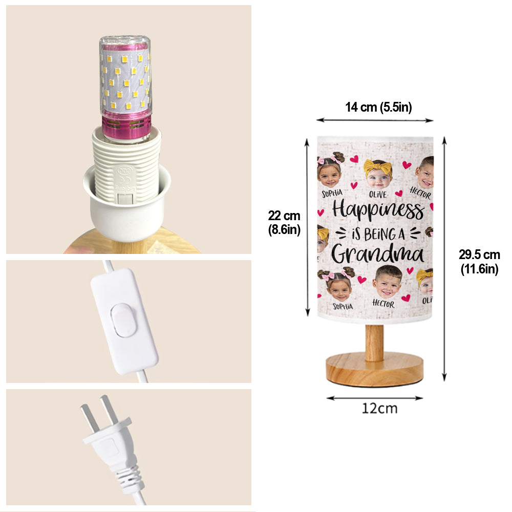 Love Being Called Grandma - Personalized Grandma Tableside Lamp With Wood Base
