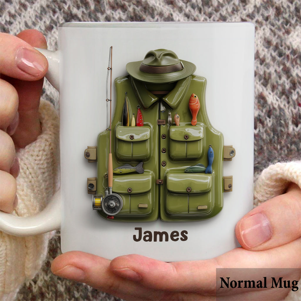Gilet de pêche - Mug de pêche personnalisé