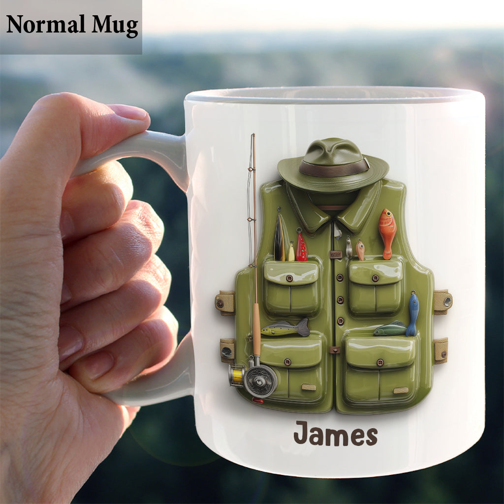 Gilet de pêche - Mug de pêche personnalisé