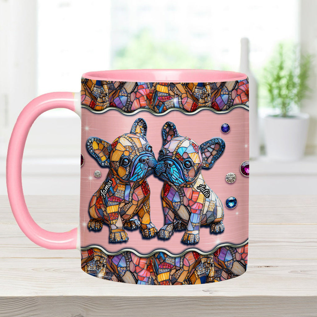 Couple de bouledogues français - Mug personnalisé à motif bouledogue français