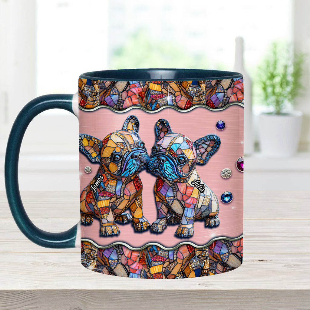 Couple de bouledogues français - Mug personnalisé à motif bouledogue français