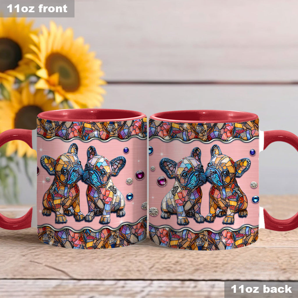 Couple de bouledogues français - Mug personnalisé à motif bouledogue français