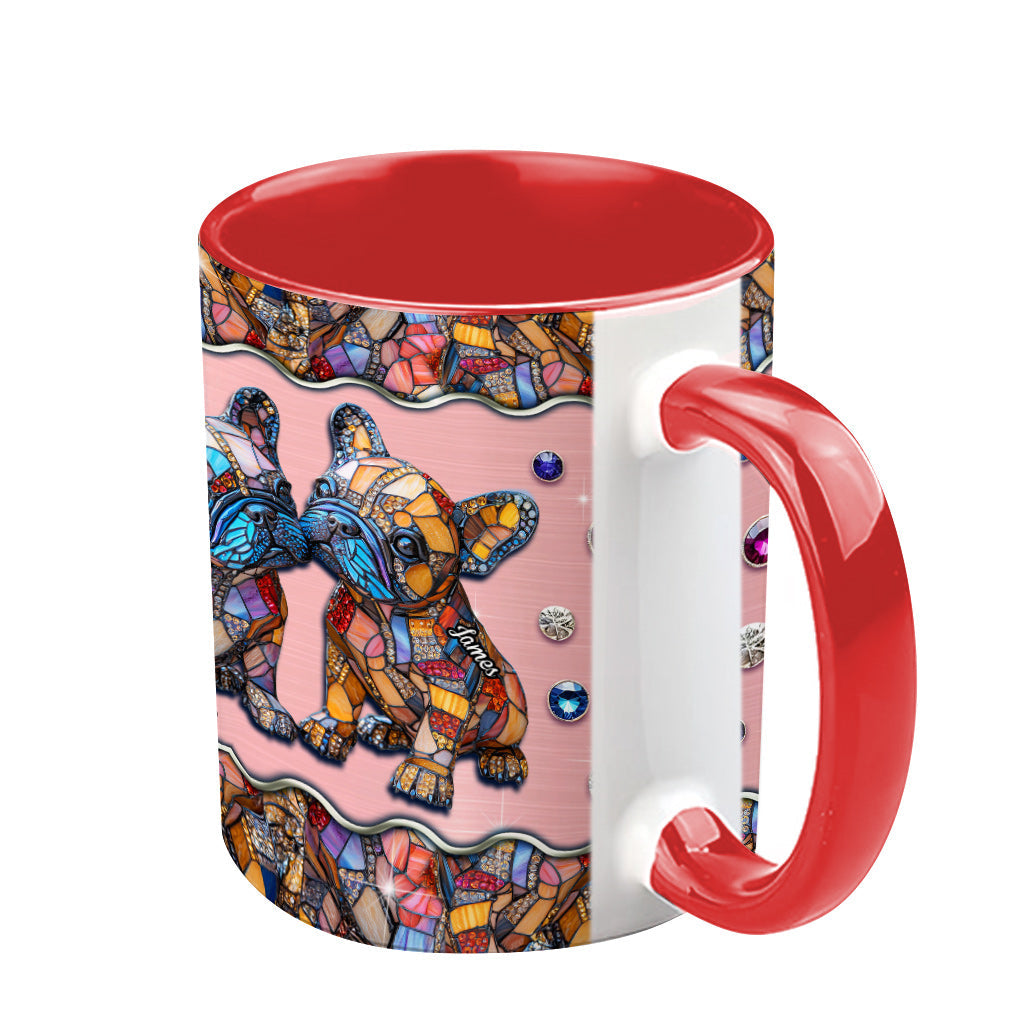 Couple de bouledogues français - Mug personnalisé à motif bouledogue français