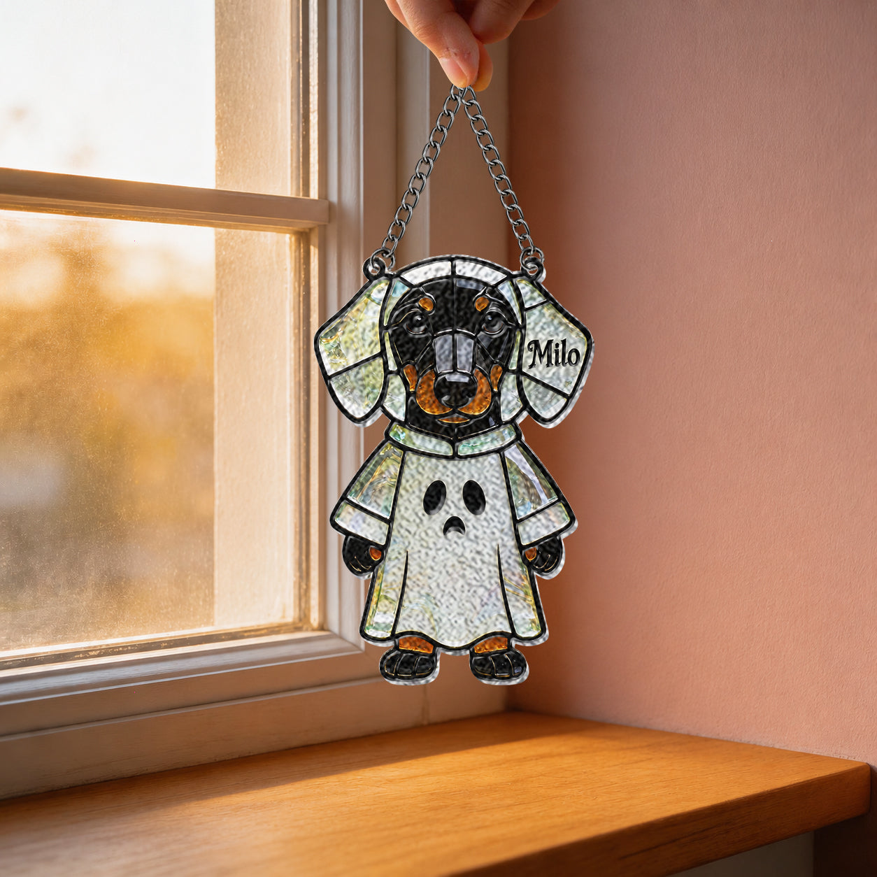 Pet Halloween - Personalized Dog 3D Printed Glass Suncatcher