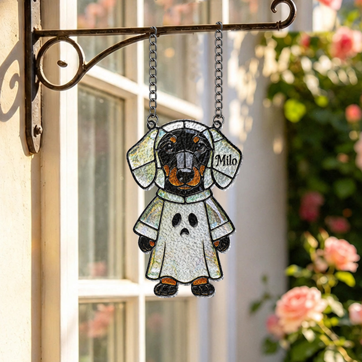 Pet Halloween - Personalized Dog 3D Printed Glass Suncatcher