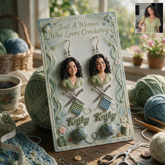 Love Crocheting - Personalized Crocheting Earrings With Card