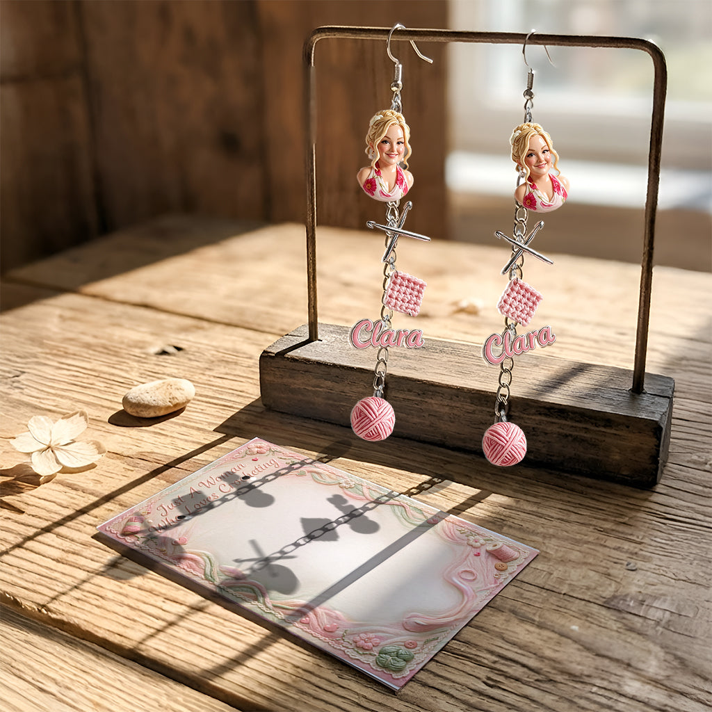 Love Crocheting - Personalized Crocheting Earrings With Card