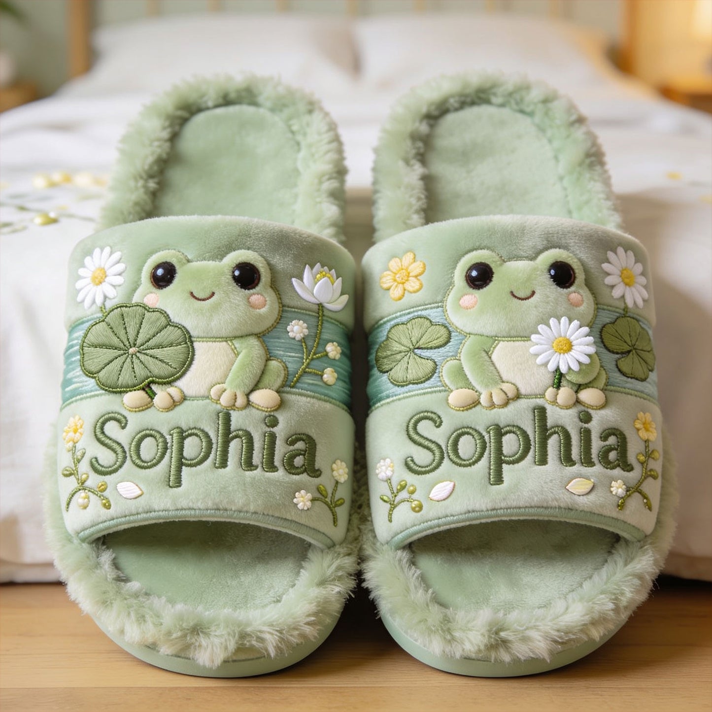 Love Frogs - Personalized Frog Open-Toe Slippers