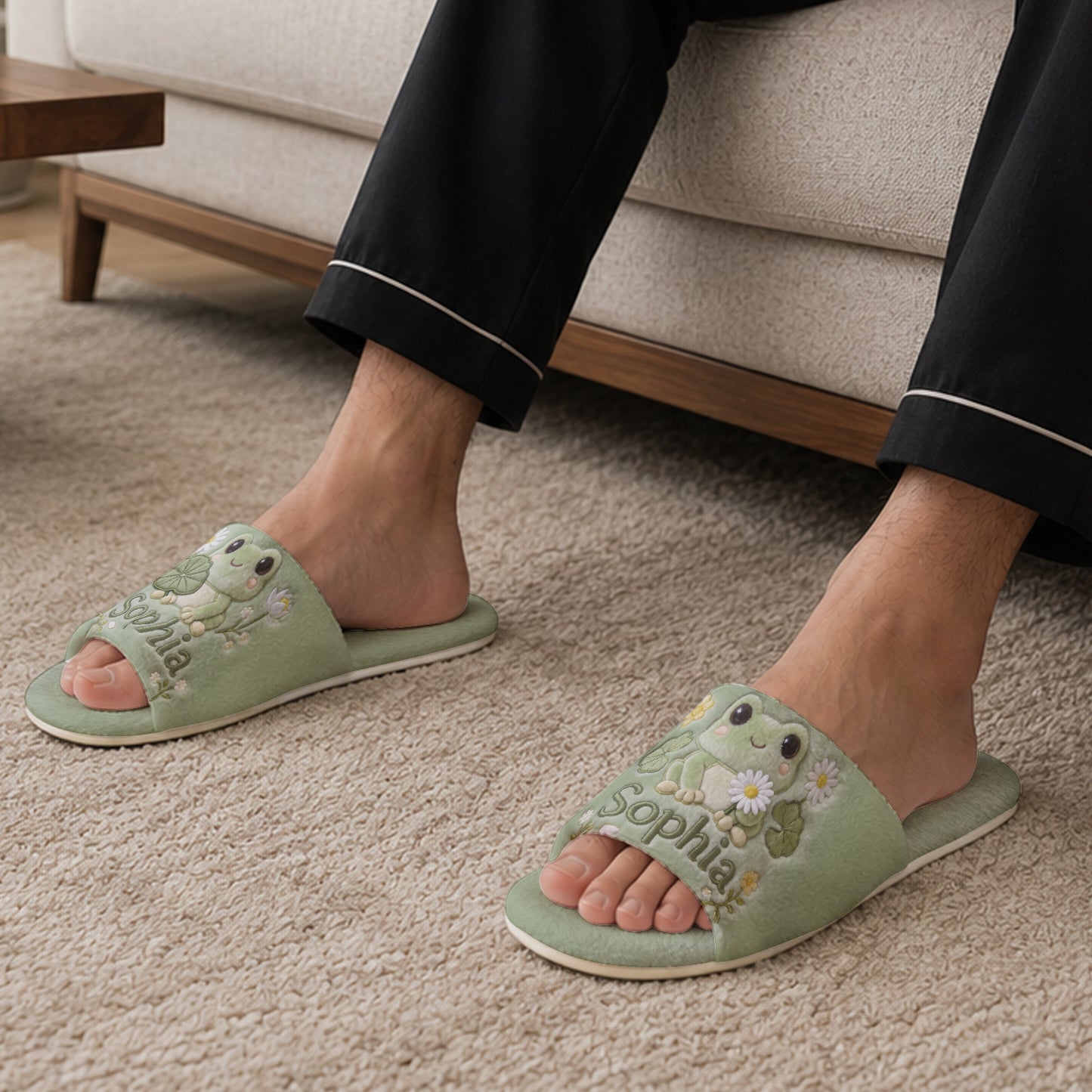Love Frogs - Personalized Frog Open-Toe Slippers