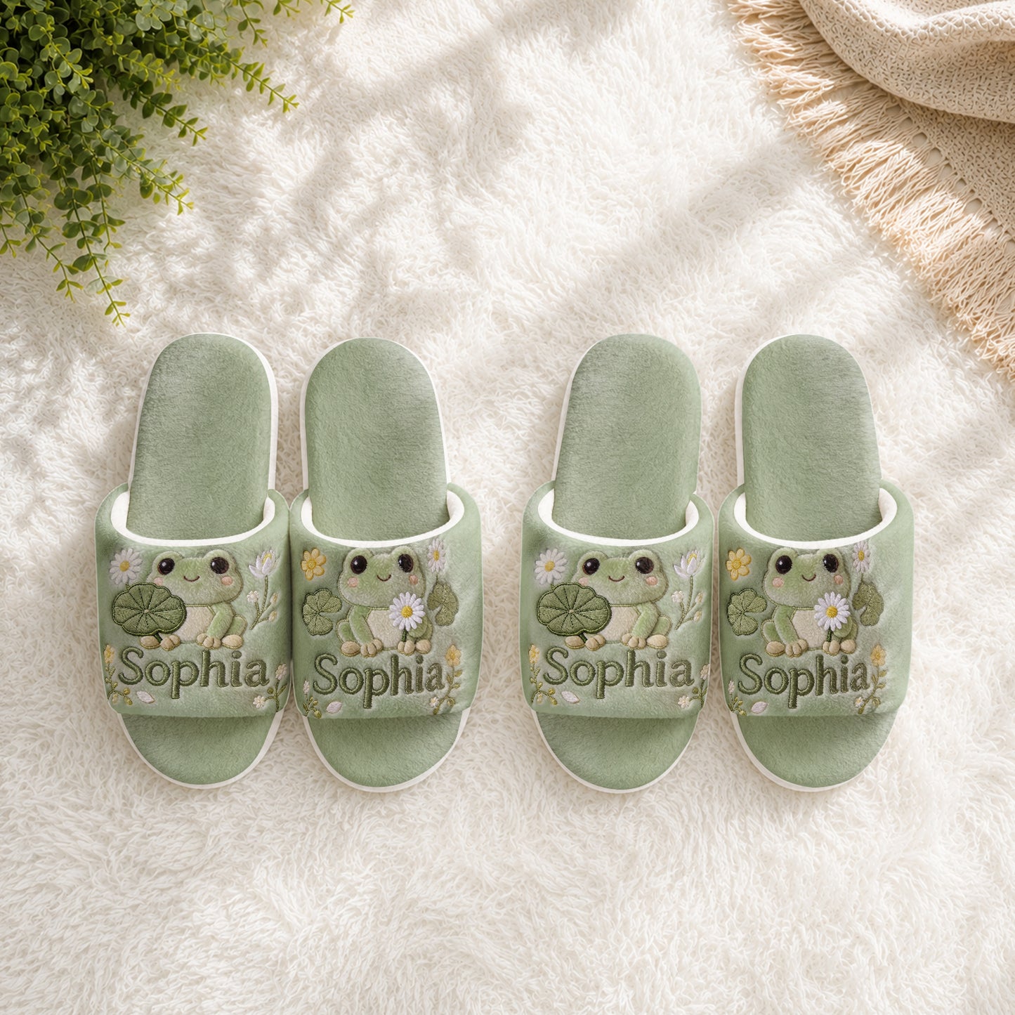 Love Frogs - Personalized Frog Open-Toe Slippers