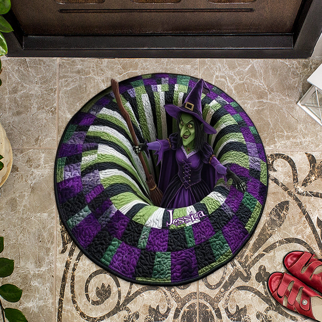 Décoration Maison Sorcière - Paillasson/Tapis de Porte Personnalisé en Forme de Sorcière
