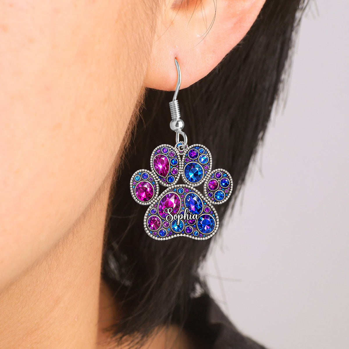 Fière maman de chien - Boucles d'oreilles personnalisées pour chien