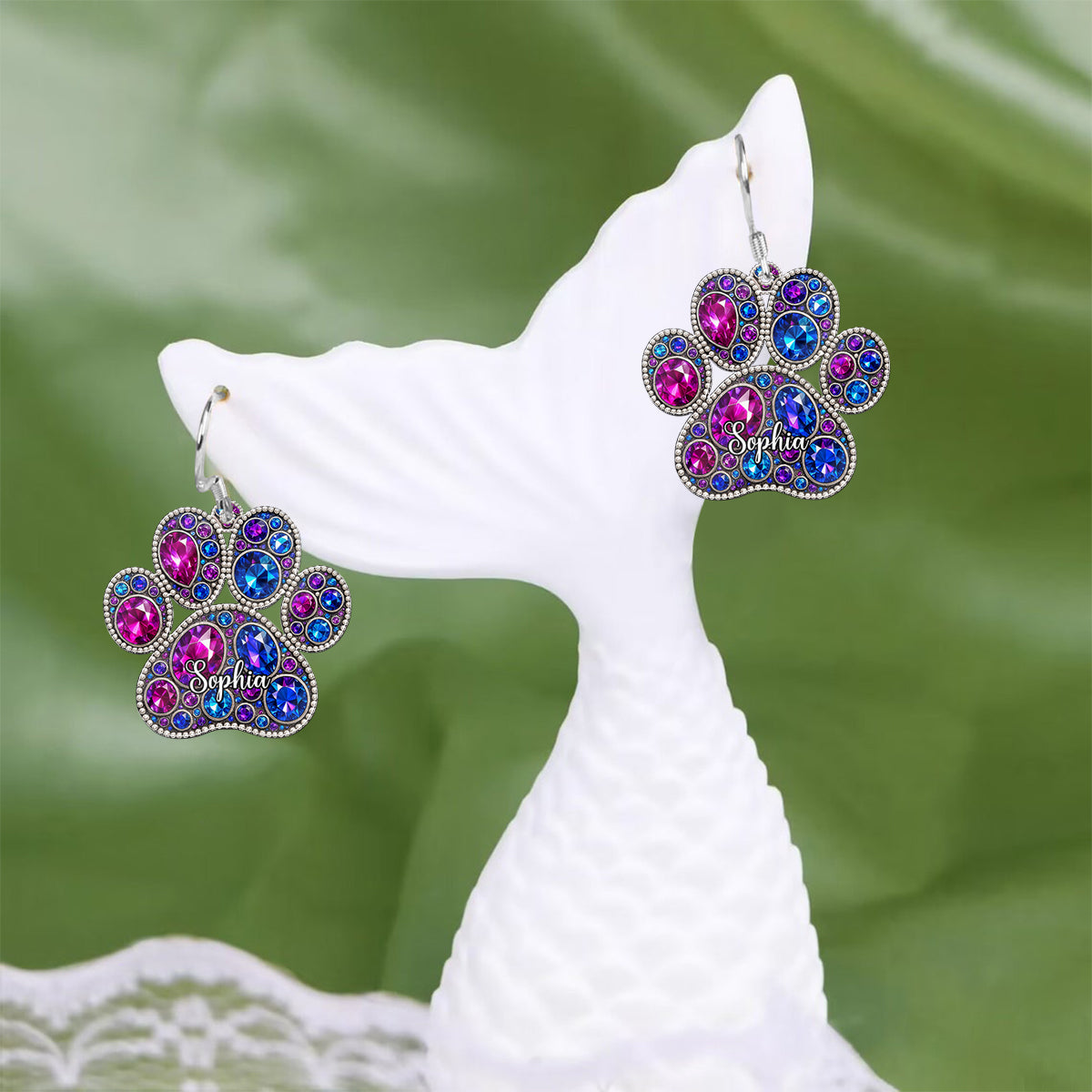 Fière maman de chien - Boucles d'oreilles personnalisées pour chien