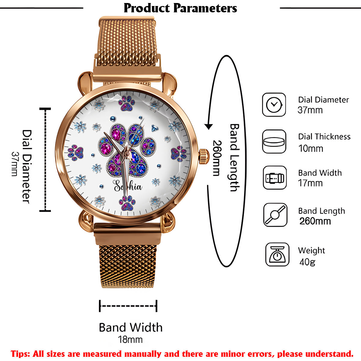 Amoureux des chiens - Montre-bracelet personnalisée pour femmes passionnées de chiens 