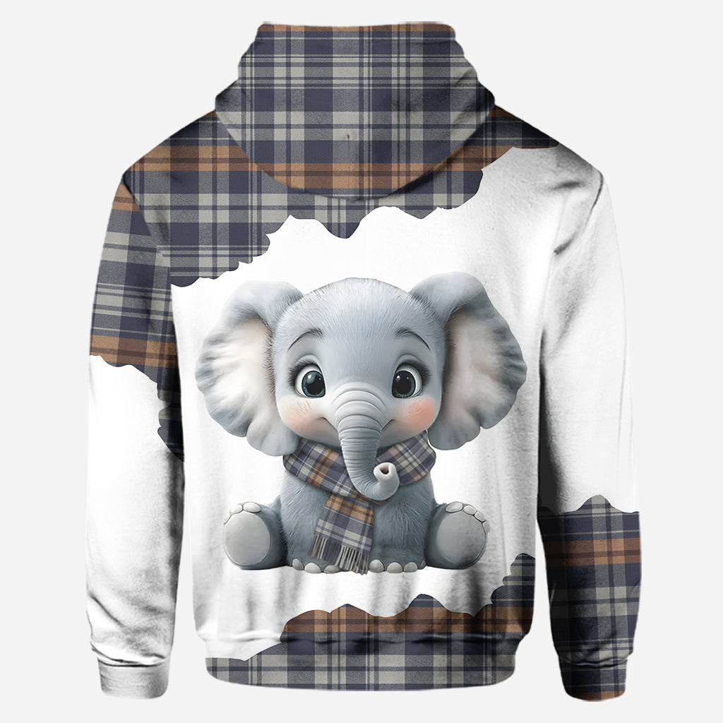 Adorable éléphant - Sweat à capuche et leggings personnalisés avec éléphant