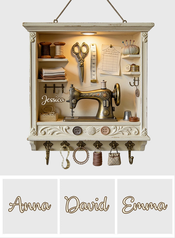 Love Sewing - Personalized Sewing Custom Shaped Hanging Rack