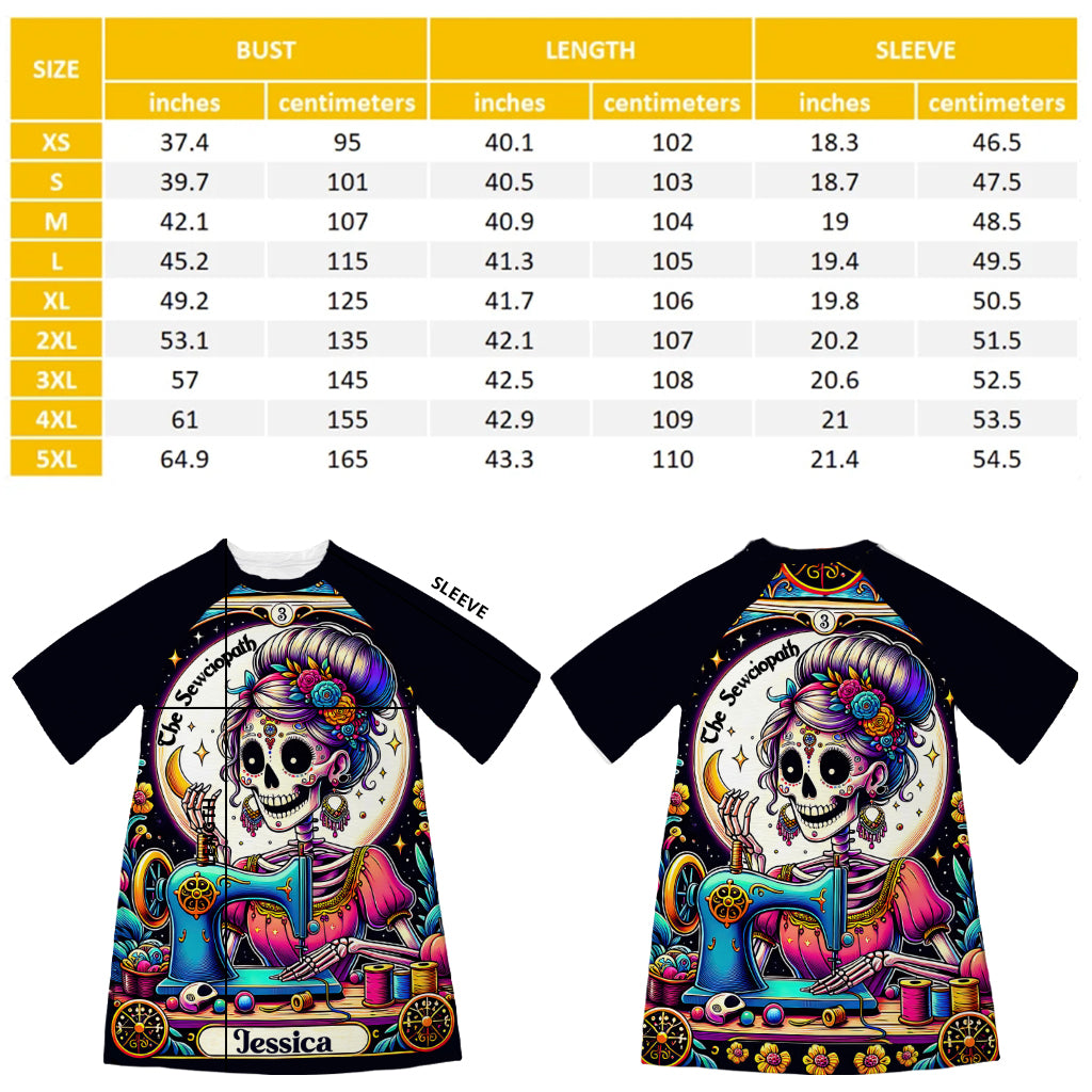 The Sewciopath - Personalized Sewing Sleep T-shirt Dress