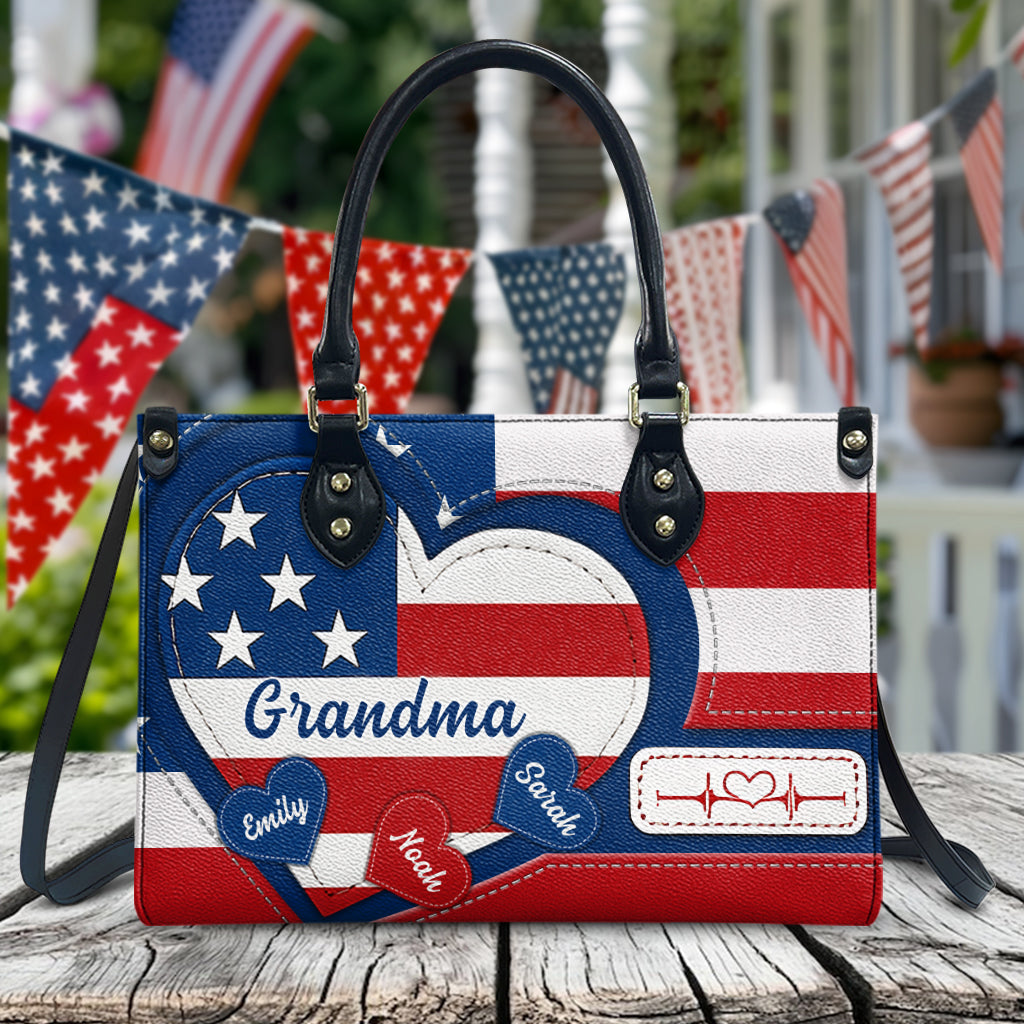 Joyeux 4 juillet ! Sac à main en cuir personnalisé pour la fête nationale américaine (4 juillet).