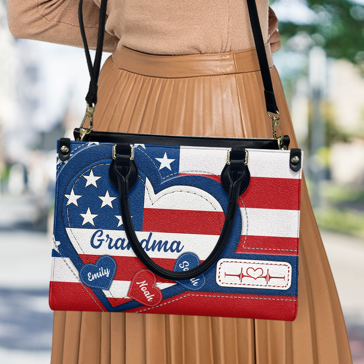 Joyeux 4 juillet ! Sac à main en cuir personnalisé pour la fête nationale américaine (4 juillet).