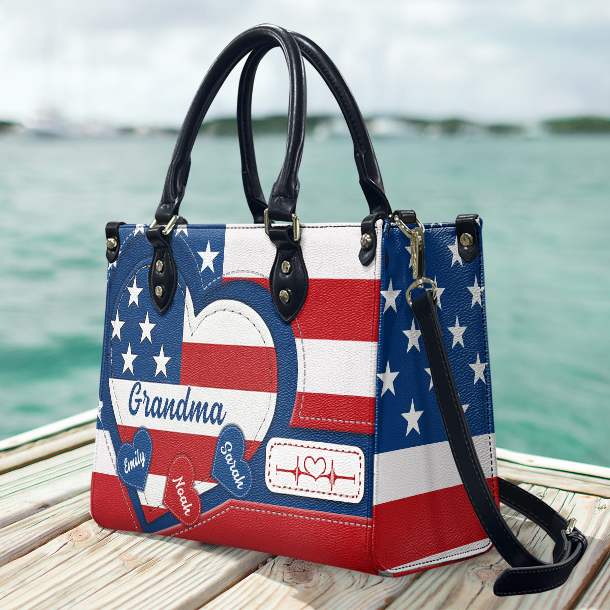Joyeux 4 juillet ! Sac à main en cuir personnalisé pour la fête nationale américaine (4 juillet).