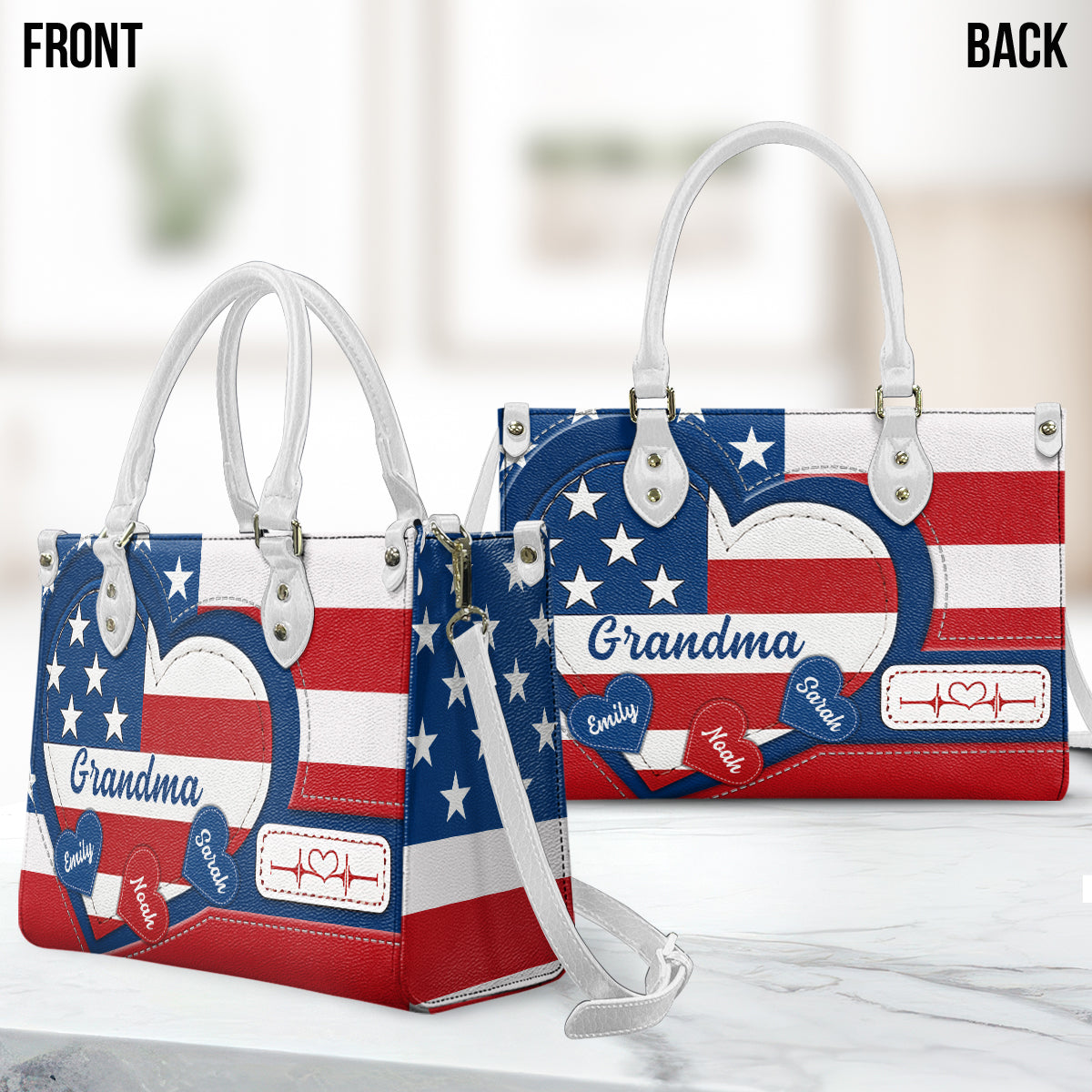 Joyeux 4 juillet ! Sac à main en cuir personnalisé pour la fête nationale américaine (4 juillet).
