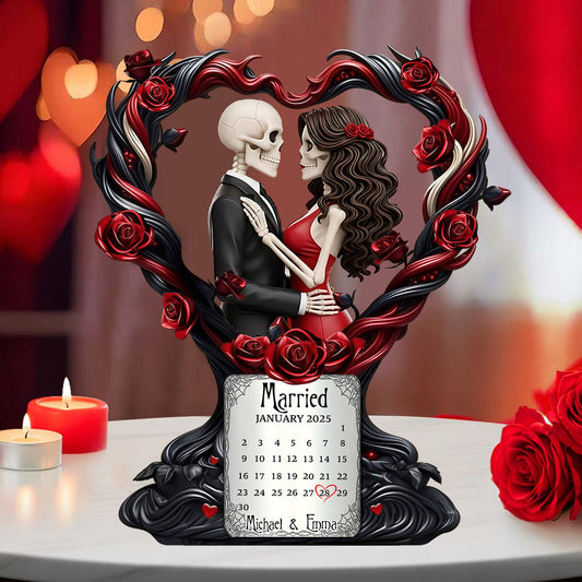 Joyeux anniversaire mon amour - Plaque acrylique personnalisée pour couple