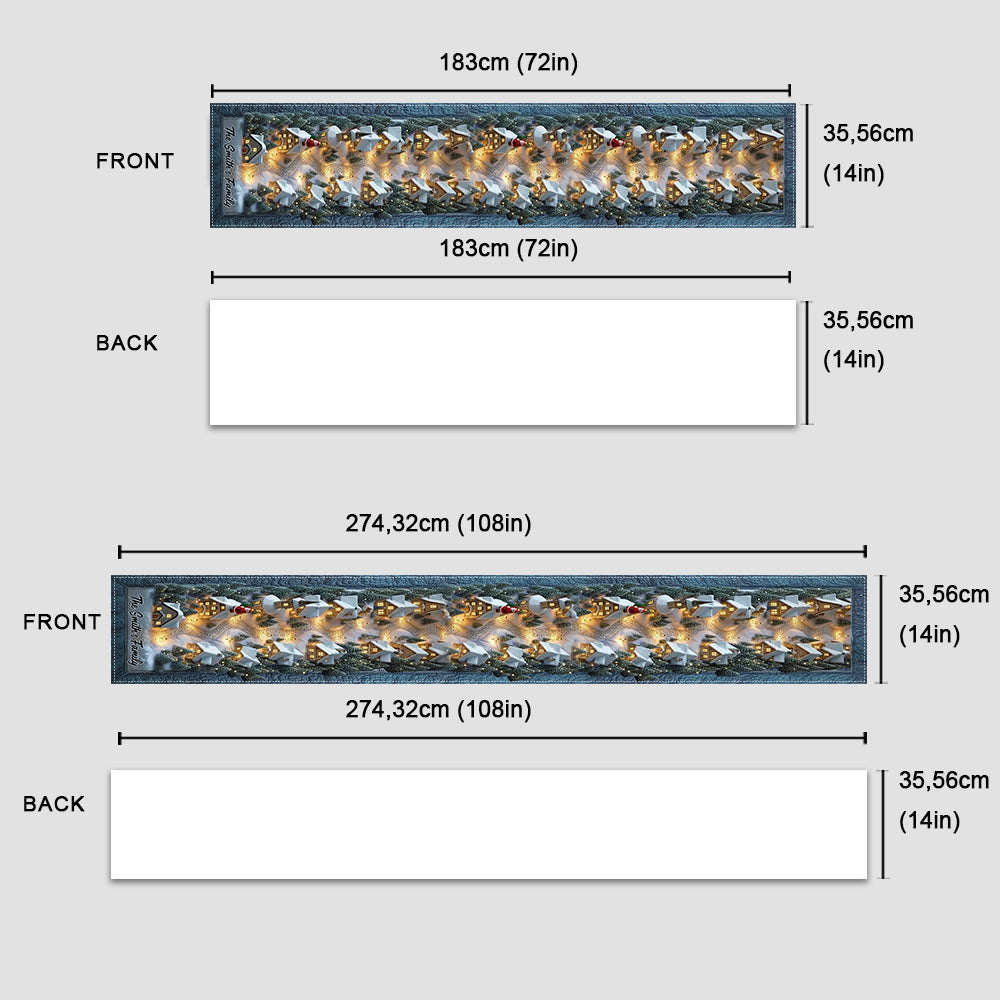 Village de Noël - Chemin de table de Noël personnalisé