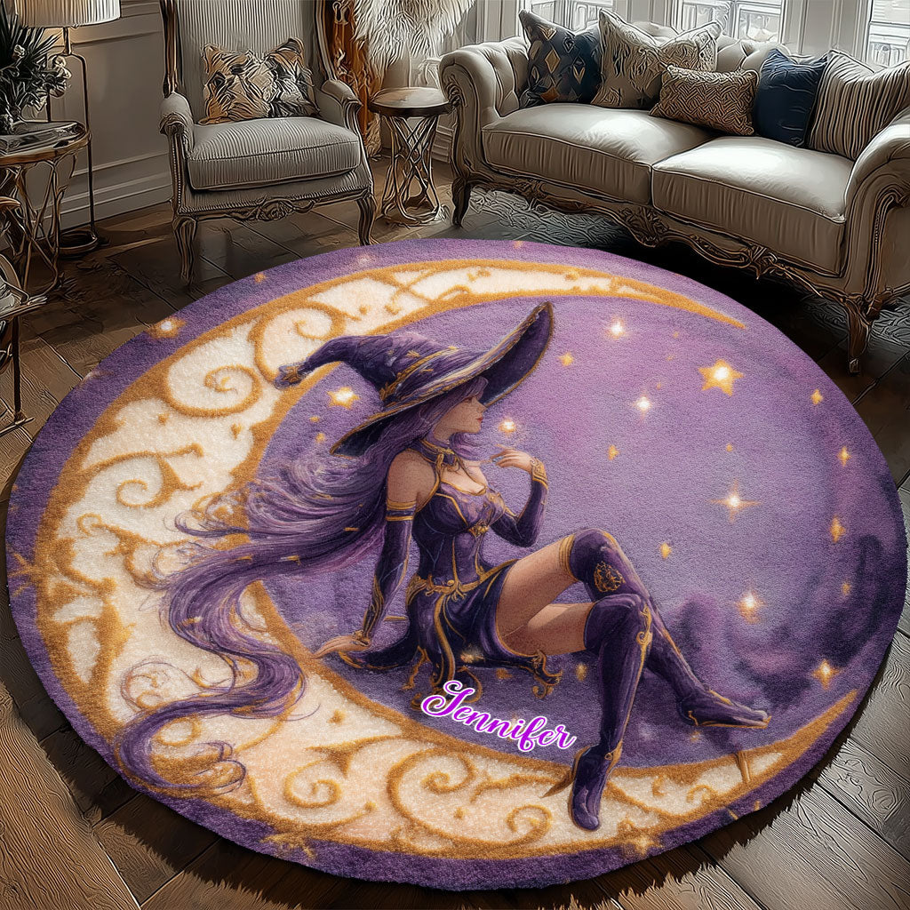 Belle sorcière - Tapis rond personnalisé sorcière