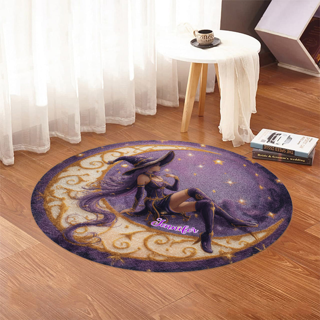 Belle sorcière - Tapis rond personnalisé sorcière