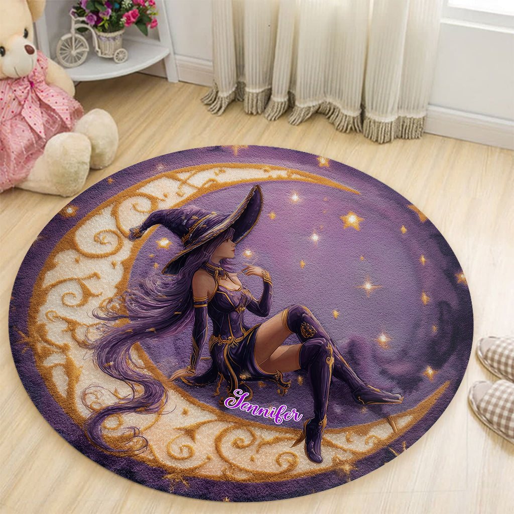 Belle sorcière - Tapis rond personnalisé sorcière