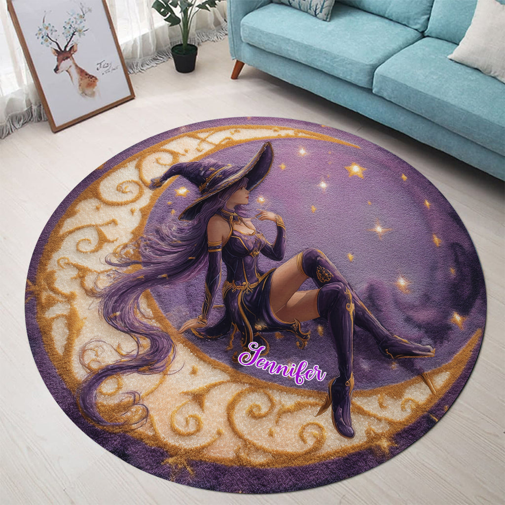 Belle sorcière - Tapis rond personnalisé sorcière