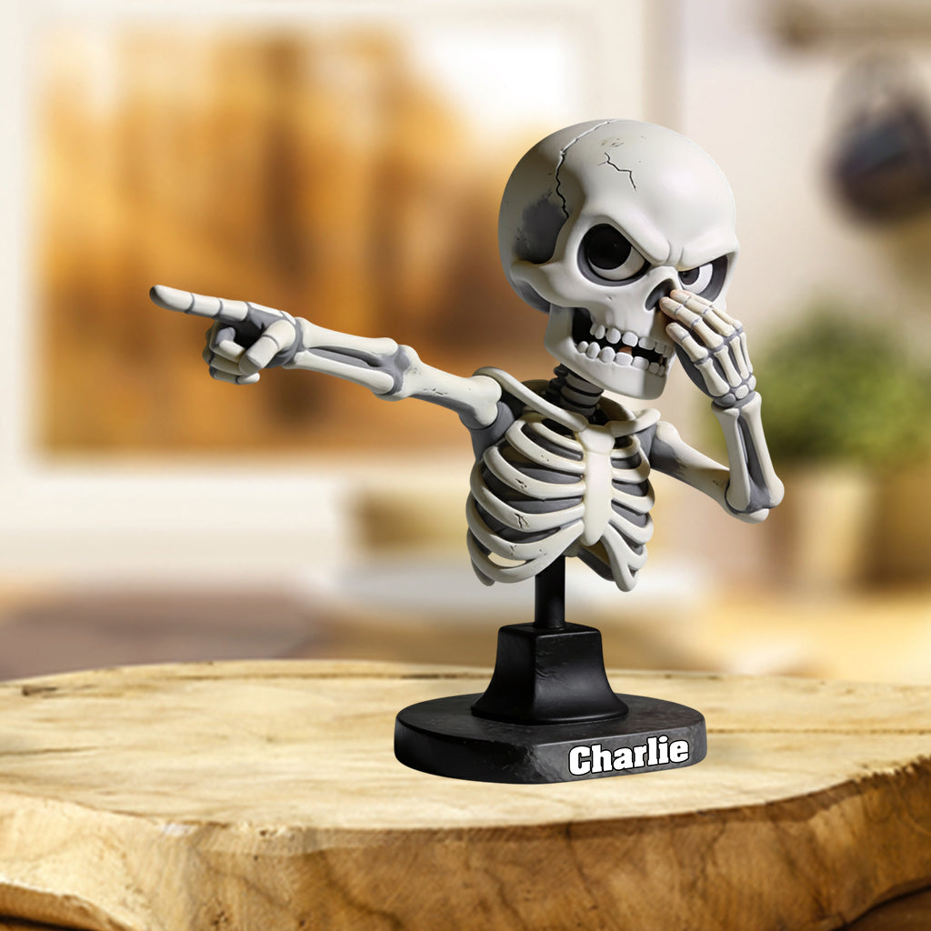 Décoration de salle de bain humoristique - Plaque acrylique personnalisée en forme de crâne