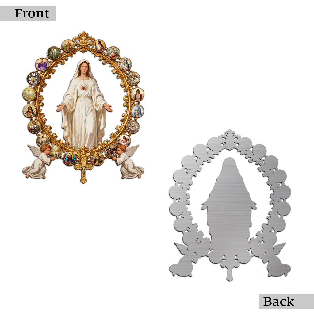 Dame de la Grâce Divine et de la Sérénité - Panneau chrétien en métal découpé