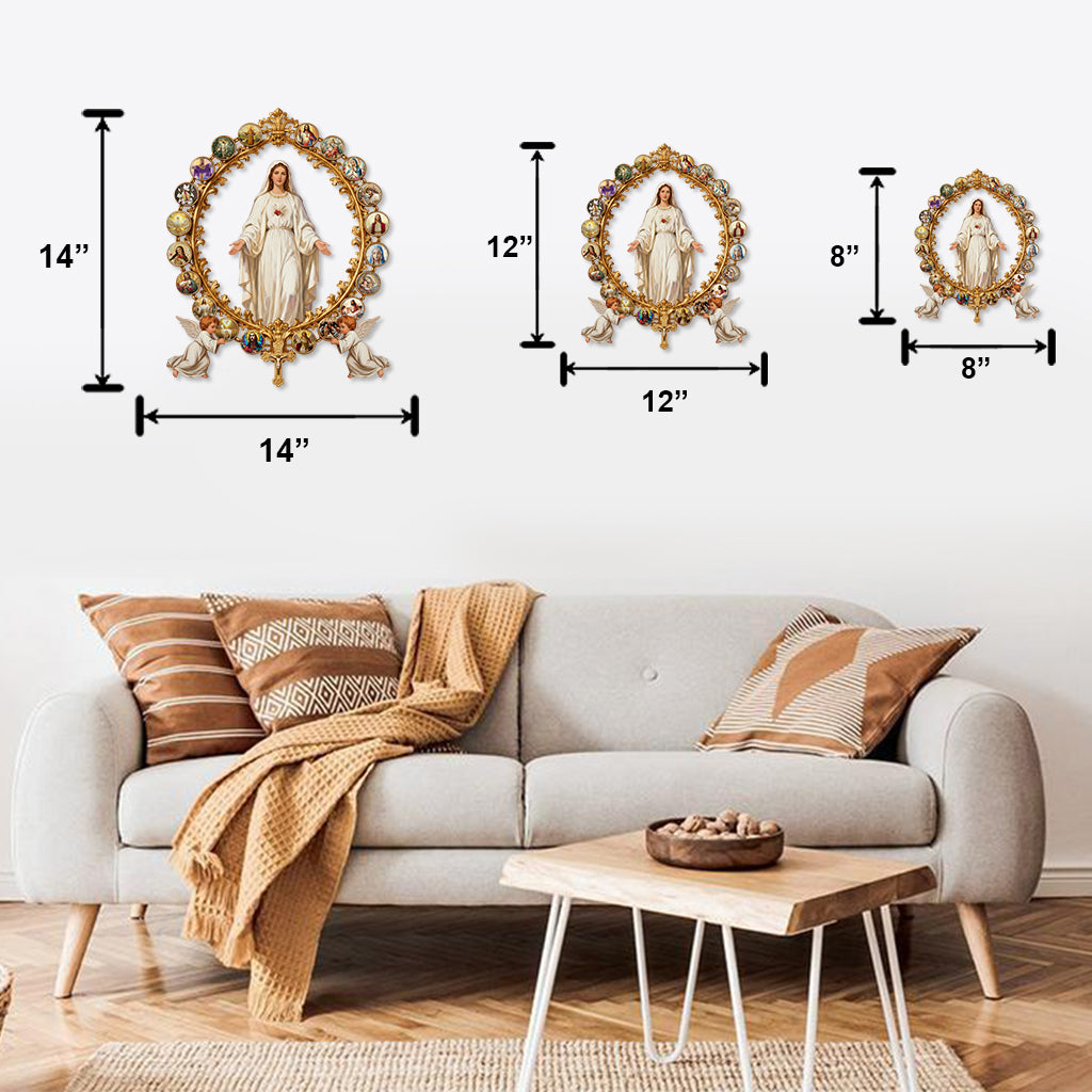 Dame de la Grâce Divine et de la Sérénité - Panneau chrétien en métal découpé