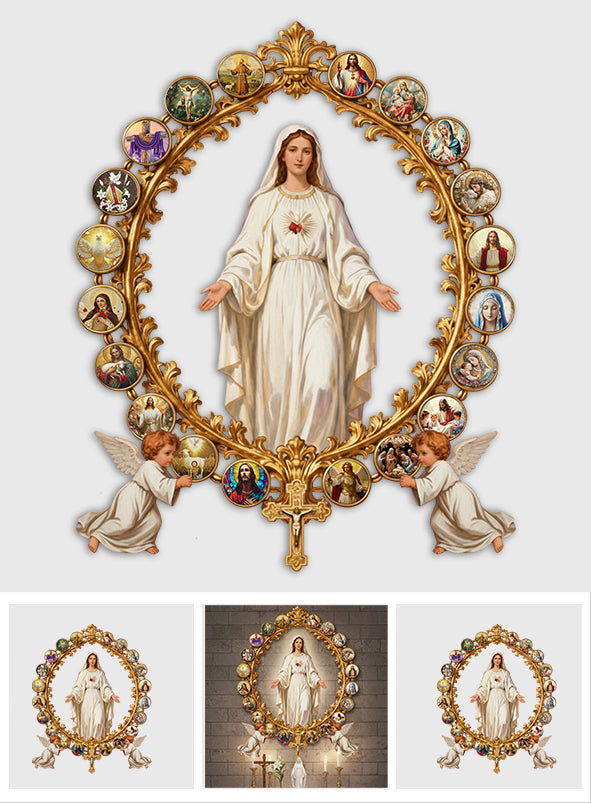 Dame de la Grâce Divine et de la Sérénité - Panneau chrétien en métal découpé