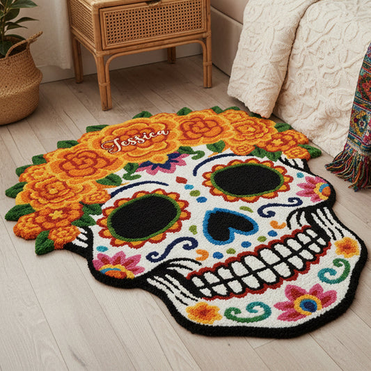 Día de Muertos, Day Of The Death - Personalized Latina Women Non-Slip Tufted Rug