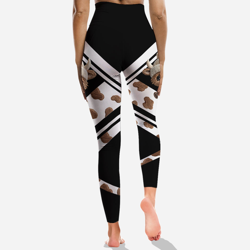 Adorable vache des Highlands - Sweat à capuche et leggings personnalisés vache des Highlands