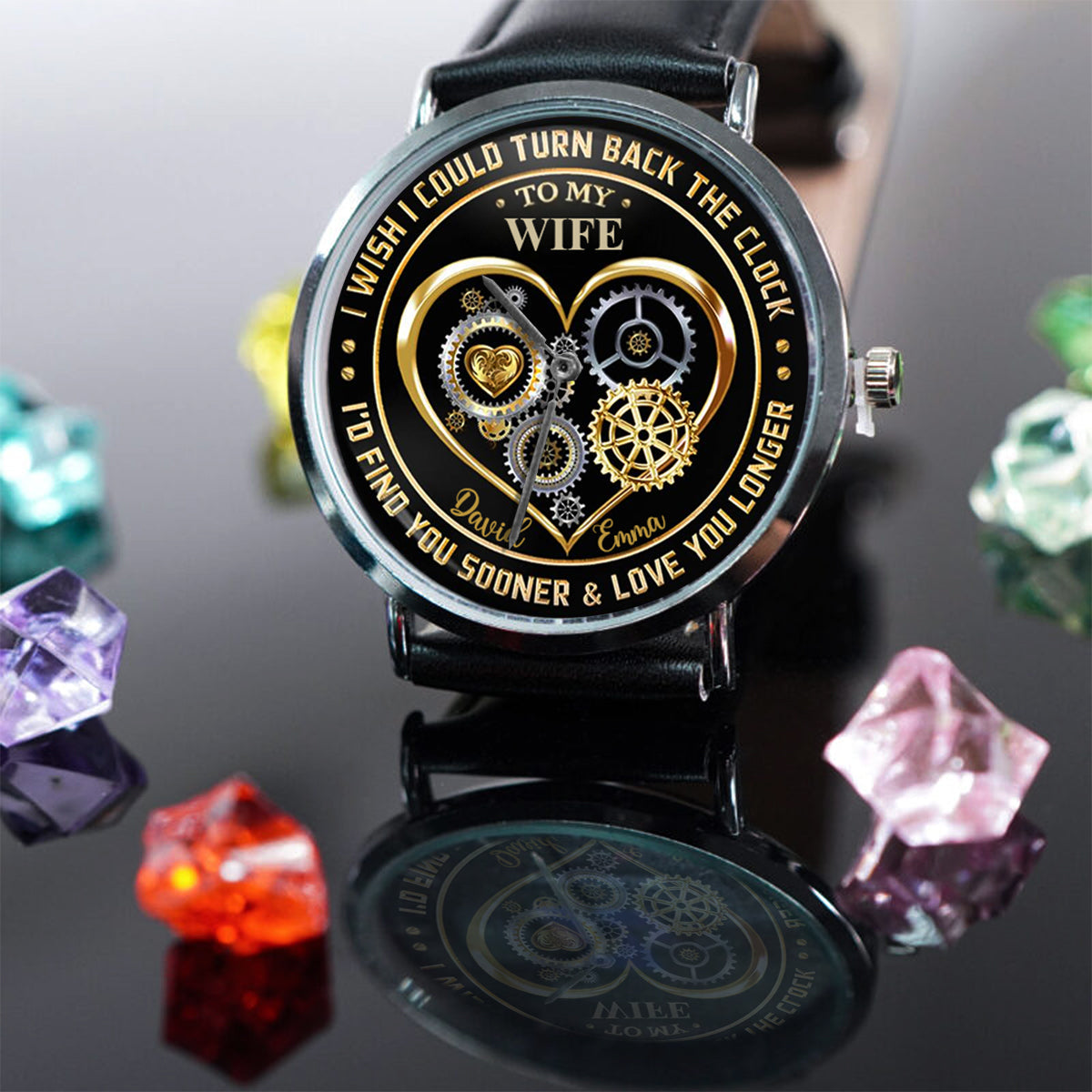 Je t'aime - Montre-bracelet personnalisée pour couple