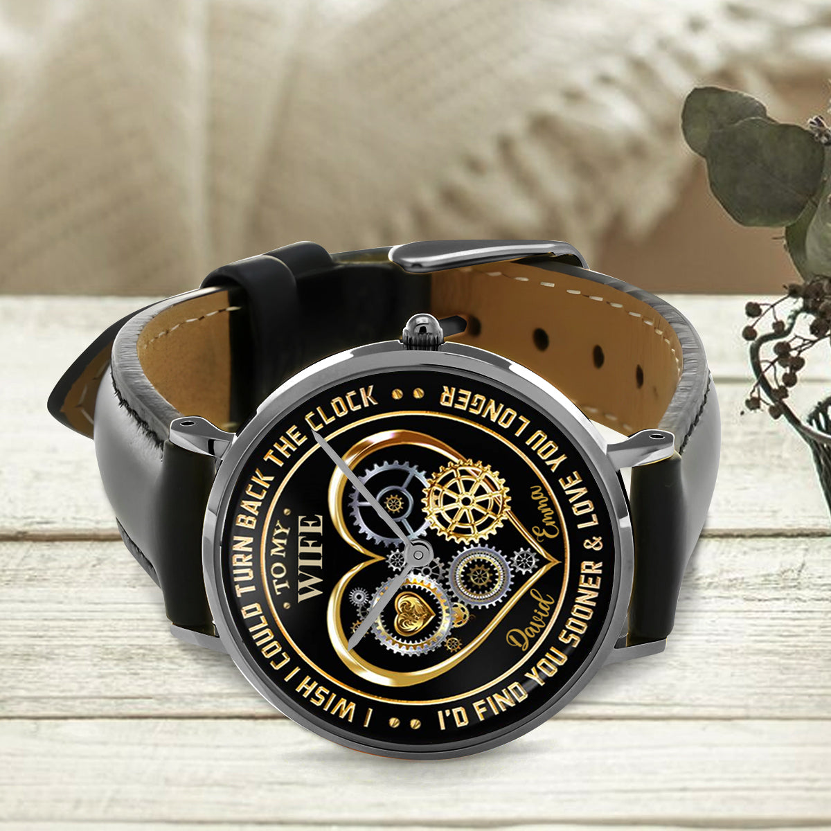 Je t'aime - Montre-bracelet personnalisée pour couple
