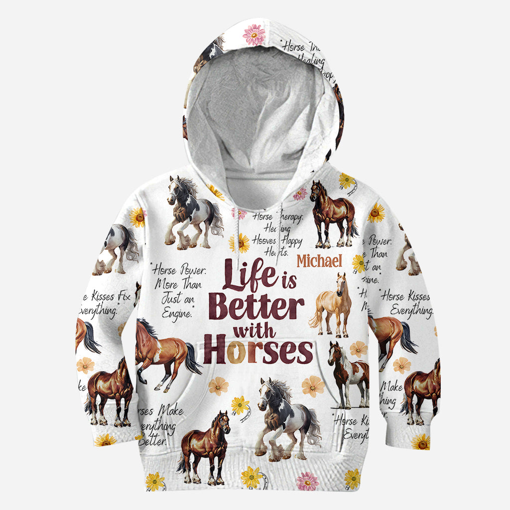 La vie est plus belle avec les chevaux - T-shirt personnalisé à motif cheval
