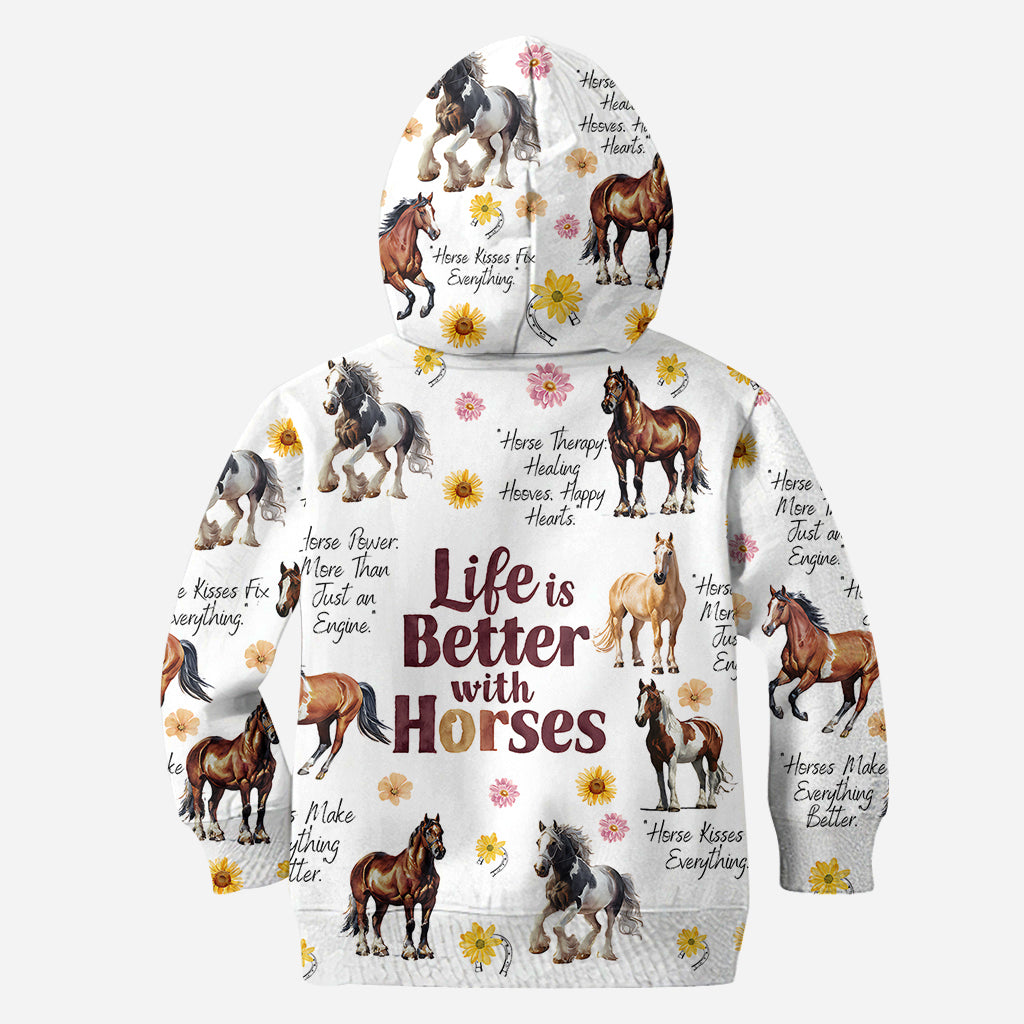 La vie est plus belle avec les chevaux - T-shirt personnalisé à motif cheval