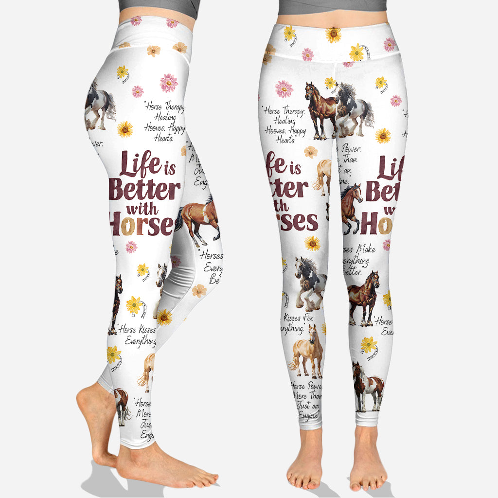 Life Is Better With Horses - Personalized Horse Hoodie and Leggings