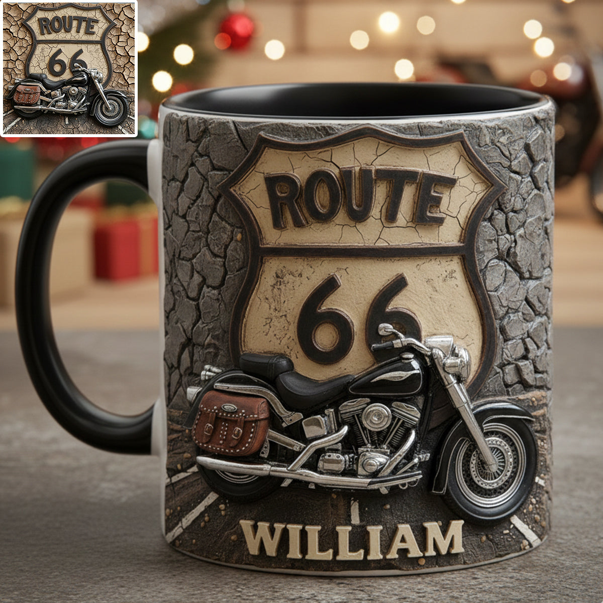Mug personnalisé Vintage Road - Style motard