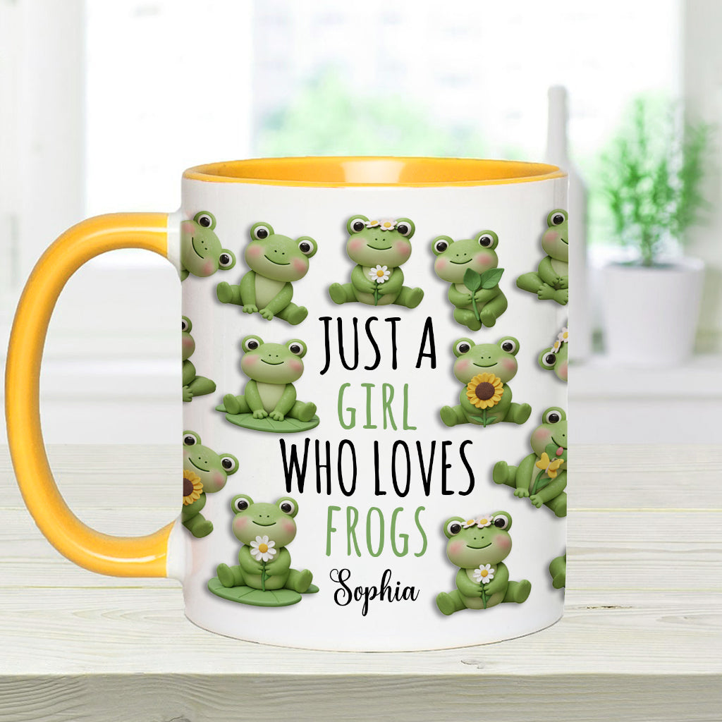 Mug personnalisé à motif grenouille « Juste une fille qui adore les grenouilles »