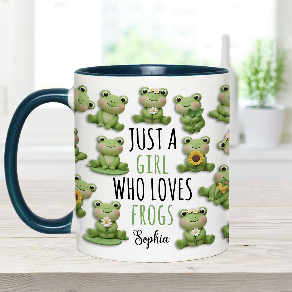 Mug personnalisé à motif grenouille « Juste une fille qui adore les grenouilles »